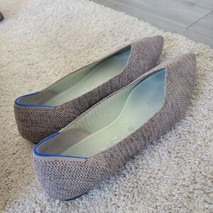 Rothy's Tan and Blue Knit Flats